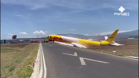 BOEING 757 da DHL faz pouso de EMERGÊNCIA