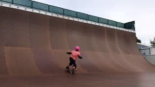 Young Girl Lands 540 Skateboard Trick