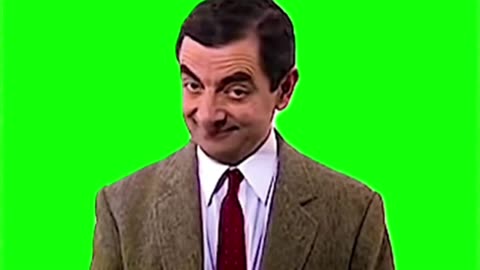 Mr.bean smiling meme green screen