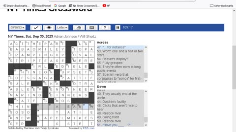 NY Times Crossword 26 Aug 23, Saturday - Part 1