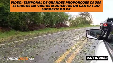 Vídeo: Temporal de grandes proporções causa estragos na Cantu e no sudoeste do PR