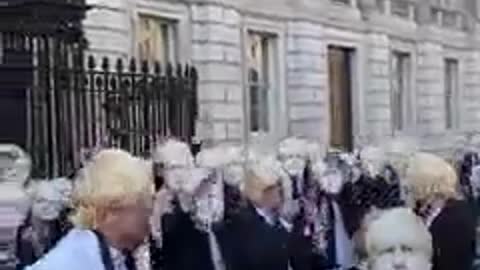 Copyright Ⓒ Students dressed up as Boris Johnsons party outside 10 Downing Street