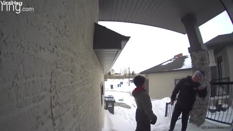 Watch the Amazing Reaction from Young Kids After Getting First Customer for Snow Shoveling Service