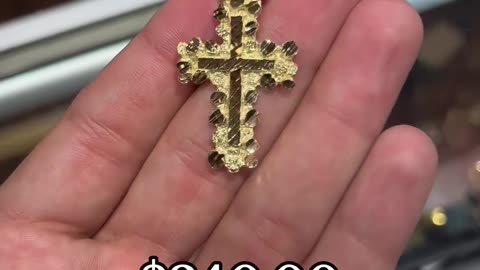 Real Gold Nugget Cross Pendants at Ijaz Jewelers