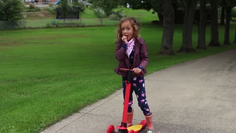 Avery in Baba & Papa's Driveway