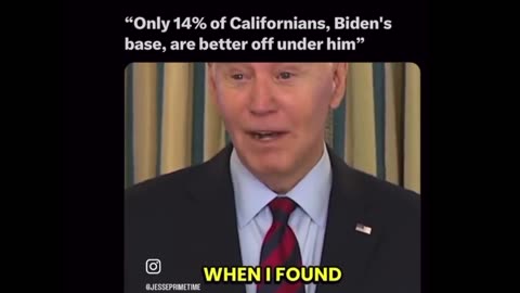 14% of California Don't Feel Life Under Biden is Better As Claimed By Joe Biden. Why?