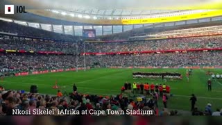 The National anthem at Cape Town Stadium