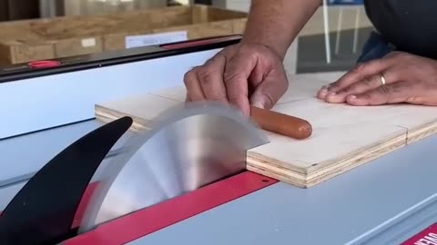 SawStop Table saw hotdog test in slow motion from IWF and Rockler event
