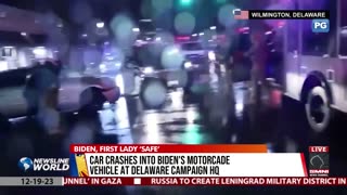 Car crashes into Biden's motorcade vehicle at Delaware campaign headquarters