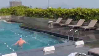 Pool Water Turns Into Massive Waves During Taiwan Earthquake