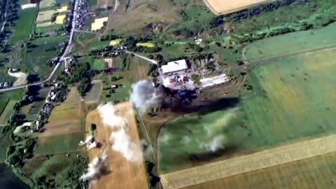 Ukrainian artillery hitting a Russian field repair site