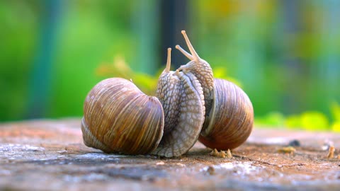 High quality video of snails love in 4K