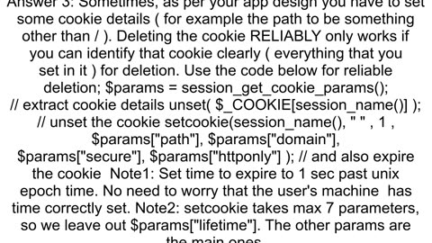 Can39t delete php set cookie