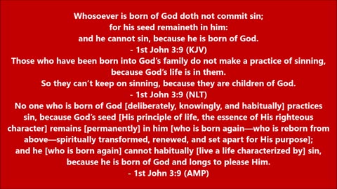 Book of 1st John | Chapter 3 Verse 9 - Holy Bible (KJV, NLT & AMP)