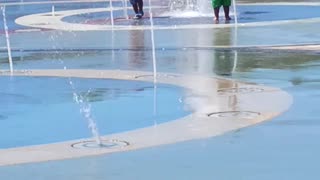 Delario at the splash pad