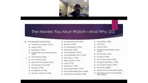 Weekly Webinar #51: “The Movies You Must Watch—And Why ”