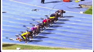 Men 100m final Jamaica Athletics Trial 2024 featuring Kishane Thompson