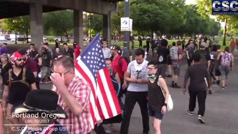 Tiny And The Proud Boys Stand Up To Smack Talking AntiFa On Portland Waterfront