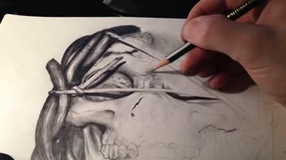Time lapse skull drawing