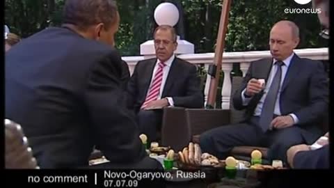 Obama, Putin and Lavrov sip a Russian tea in the garden