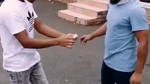 Slapping people and give them money by some one