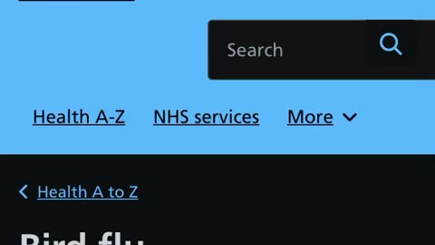 NHS webpage 12/07/2024 bird flu