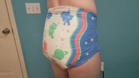 Tykables Galactic adult diapers, how they look and fit