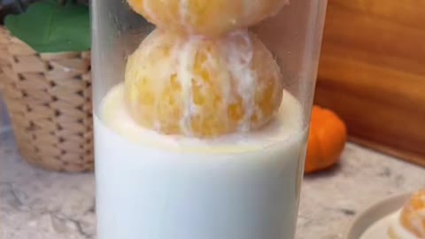 Trying popular orange milk jelly 🍊