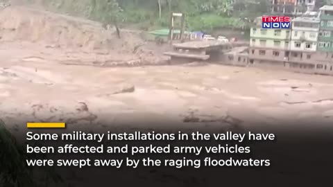 Sikkim flash floods: moments of horror as cloudburst wipes out of road bridge