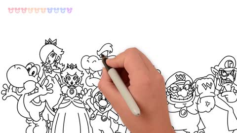 How to Draw Super Mario Characters #200 _ Drawing Coloring Pages Videos for Kids