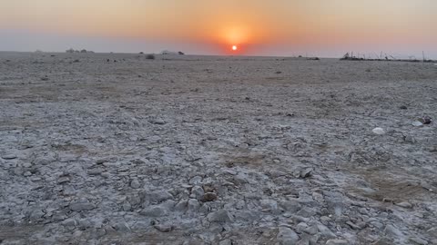 Sunset In the desert of Qatar