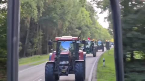 German Farmers Take Action in Heede, Near the Netherlands Border, to Support Their Dutch Companions