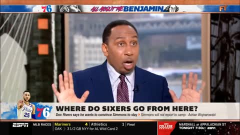 First Take | Stephen A. Tells Jay Williams 'Ben Simmons would trade to Nets to gets Kyrie Irving'