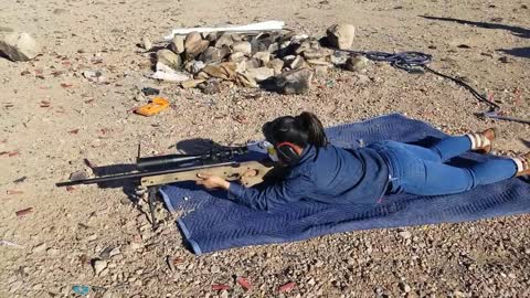 My Wife shooting Remington 700 AICS for the first time