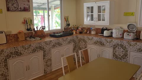 Hand-built kitchen in our low cost rentals in Thailand