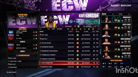 Wwe 2k24 draft all shows gameplay