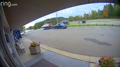 Pontoon Boat Flips Off Boat Trailer