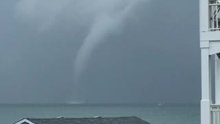 Waterspout Comes Close to Boat