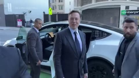 Elon Musk disobediently guards himself in Tesla