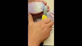 ASMR Cutting Painted Glitter Soap