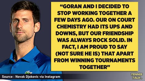 Djokovic Splits with Coach Goran Ivanisevic Tennis News