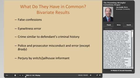Wrongful Convictions- The Latest Scientific Research & Implications for Law Enforcement