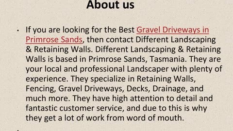 Get The Best Gravel Driveways in Primrose Sands.