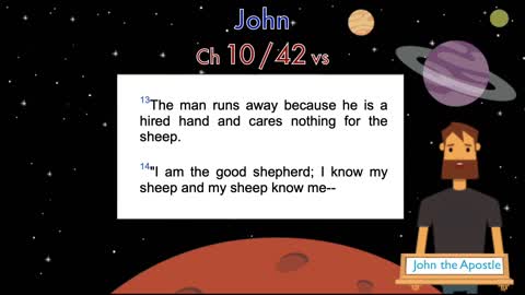 John Chapter 10 (Holy Bible, Audio Video Daily Reading, Non-Dramatized Calm Talking Bible with Text)