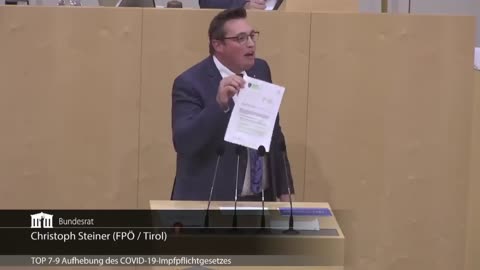 FPÖ Bundesrat Christian Steiner - Abgelaufene Impfdosen dürfen NICHT entsorgt werden, sondern