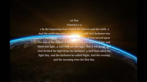 The 1st Day, Genesis 1:1-5