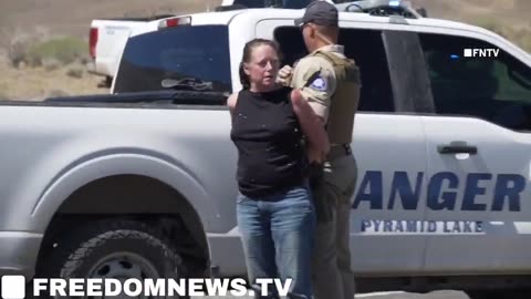 Tribal Rangers trucks in Nevada just RAMMED a climate change group blocking the road