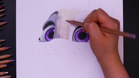 Draw Judy's Eyes And Eyebrows.