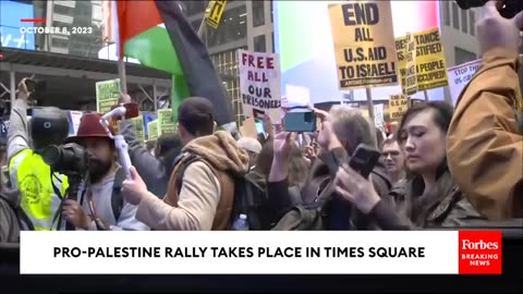 JUST IN- Pro-Palestinian Demonstration Takes Place In Times Square