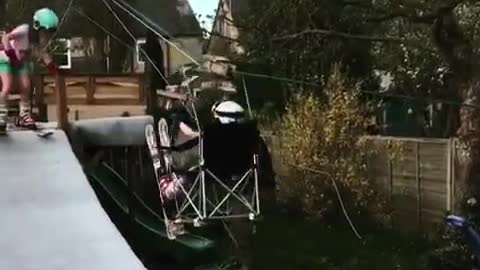 Man Makes Homemade Ski Lift for His Daughters